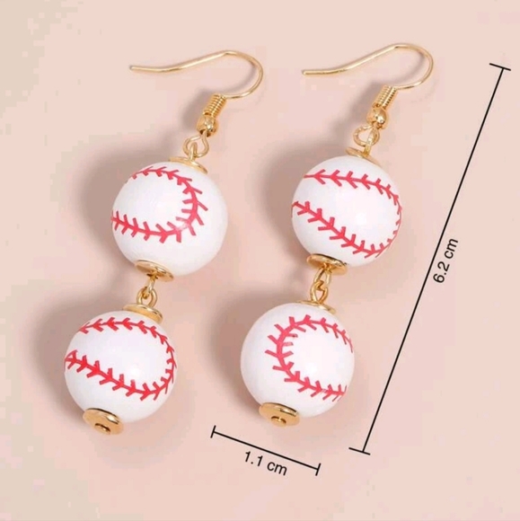 Baseball Dangle Earrings - Picture 4 of 4